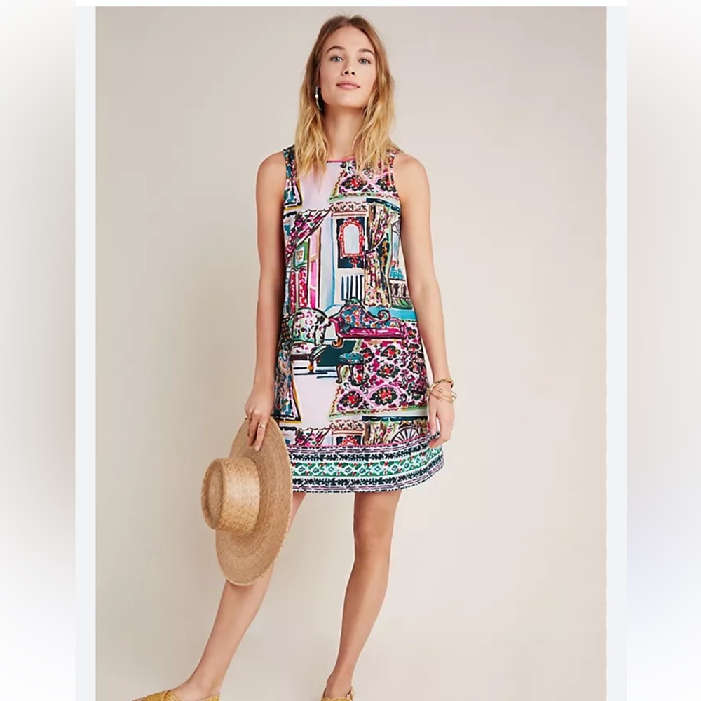 Anthropologie Floral Patterned Mini Dress
